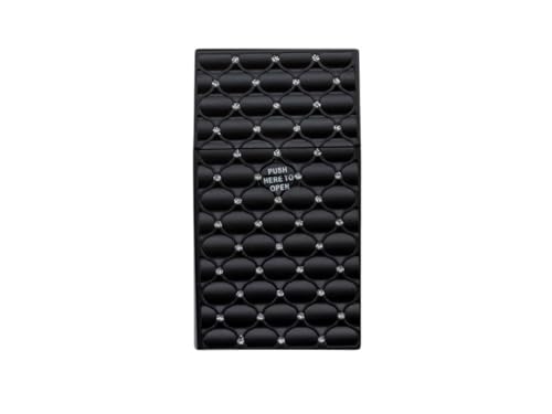 Elegantes Zigarettenetui, 108 x 60 x 18 mm, Kunststoff mit Strass, für 20 Slim oder 10 normale Zigaretten, 5 Farben (Schwarz metallic mit Steinchen) von LK Trend & Style