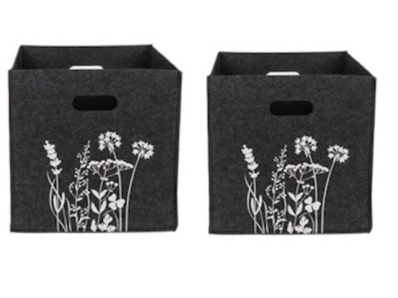 LK Trend & Style Aufbewahrungsbox aus Filz mit Löwenzahn-/Wildblumenmotiv, (2 St., 1-tlg. oder 2-tlg) von LK Trend & Style