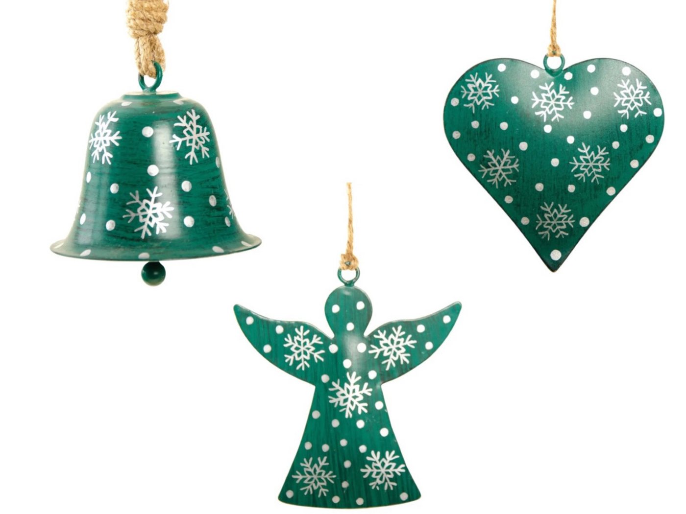 LK Trend & Style Christbaumschmuck Glocke, Herz, Engel, silbernen Punkten und Schneeflocken Design LK Trend & Style Christbaumschmuck Glocke, Herz, Engel, silbernen Punkten und Schneeflocken Design von LK Trend & Style