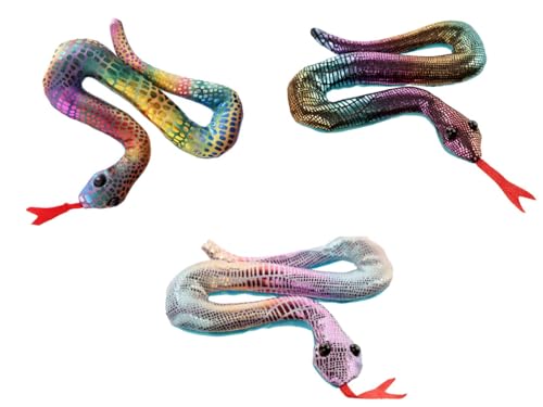 LK Trend & Style Dekorative Glitzer-Schlangen, 12-15 cm, 2er-Set Handschmeichler, Mehrfarbig Sandtier Dekofigur von LK Trend & Style