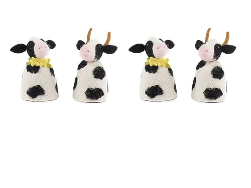 LK Trend & Style Eierwärmer aus Filz freundliche Kuh - Doppelset oder Familienset (Familienset = 4 Kühe) von LK Trend & Style