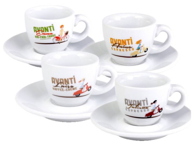 LK Trend & Style Espressotasse AVANTI Espresso Tasse - 2er Set inkl. Untertasse, Porzellan, dickwandig und äußerst robust verarbeitet. von LK Trend & Style