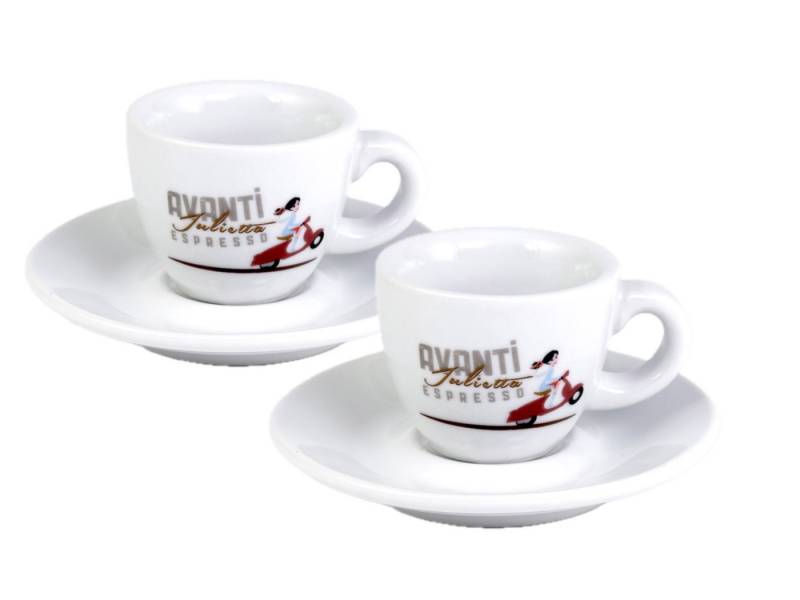 LK Trend & Style Espressotasse AVANTI Espresso Tasse - 2er Set inkl. Untertasse, Porzellan, dickwandig und äußerst robust verarbeitet. von LK Trend & Style
