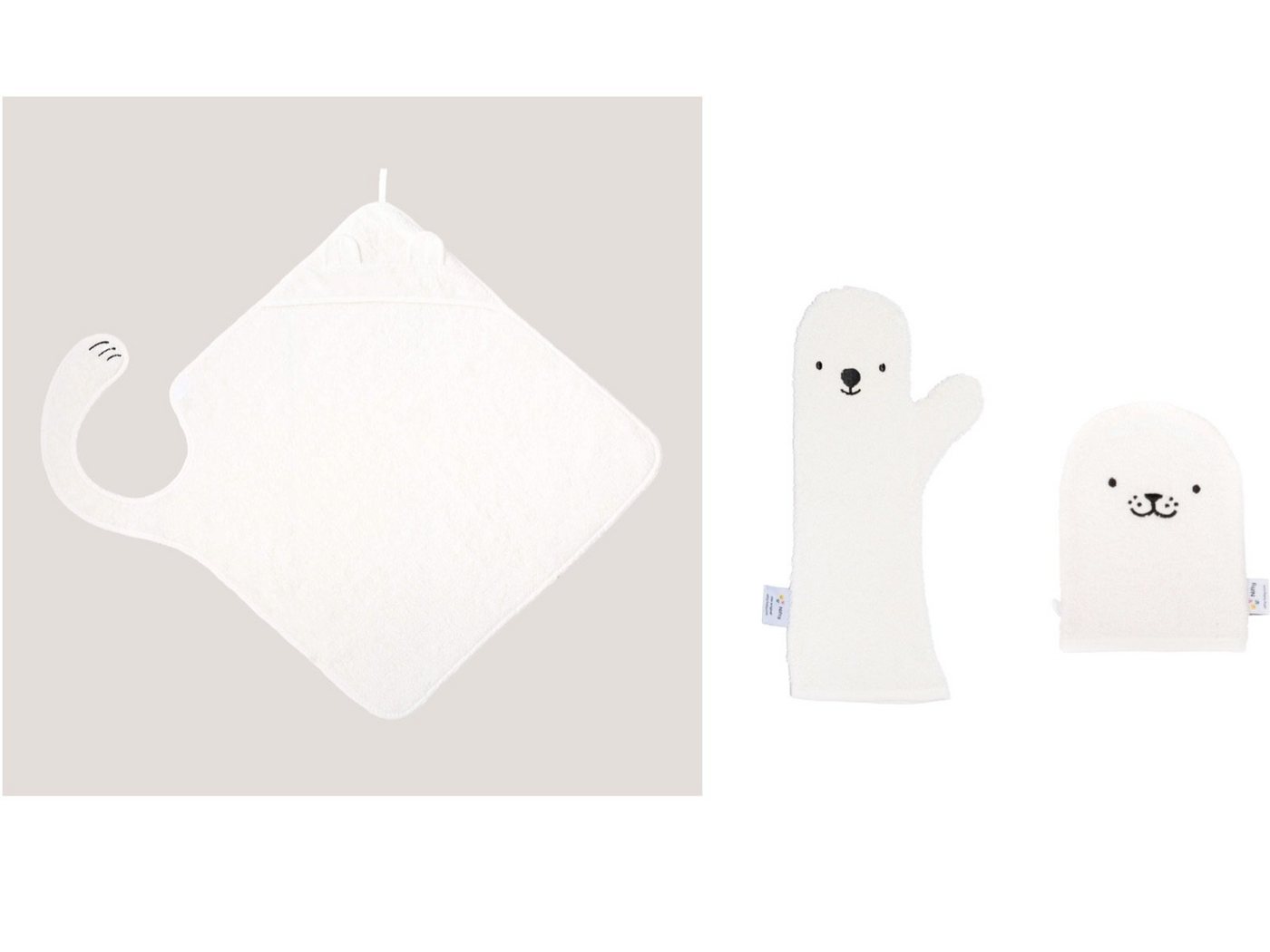 LK Trend & Style Handtuch Set Baby Badeset, (Spar-Set), Kapuzenhandtuch + Duschwaschhandschuh + Waschhandschuh von LK Trend & Style