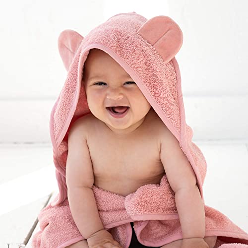 LK Trend & Style Kapuzenhandtuch - freihändiger Badeumhang für Ihr Baby mit Beinabschluss und Klettverschluss (Pink) von LK Trend & Style