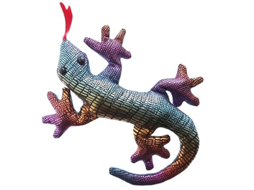LK Trend & Style Sandtier Gecko Deko-Figur, 19 cm, Strukturierte Oberfläche mit Schimmer-Effekt, Handschmeichler für Schreibtisch (bunt Gecko) von LK Trend & Style