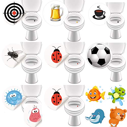 Saubere Toiletten und Urinale für Hotels Gastronomie und Kitas durch Toilettensticker - 40 bunte Aufkleber für das WC von LK-Trend & Style