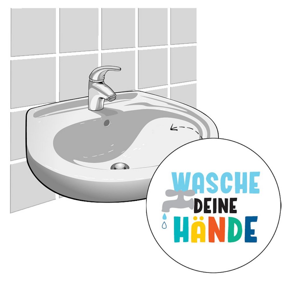 LK Trend & Style Sticker Wasche deine Hände Aufkleber für Waschbecken oder Fliesen, (Spar-Set), Als Erinnerung und Motivation von LK Trend & Style
