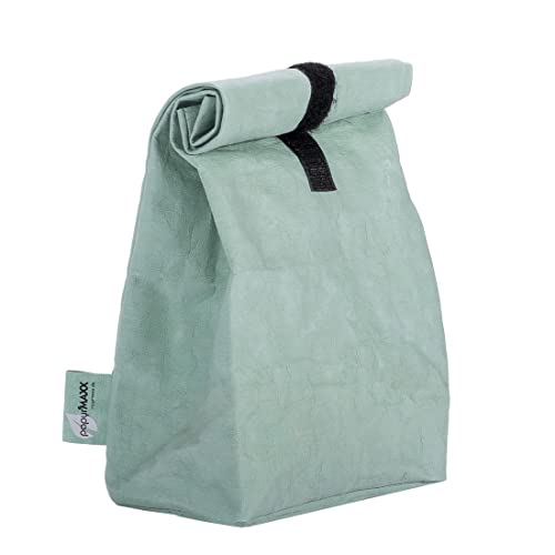 Lunchbag Stuff Lunch L aus nachhaltigem waschbarem Papier Lederoptik papyr® mit Klettverschluss (Mint) von LK Trend & Style