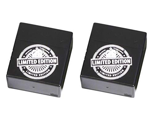 Mega Zigarettenboxen XXXL für je 50 Zigaretten Kunststoffetui mit Klick (2 x Limited Edition Black) von LK Trend & Style