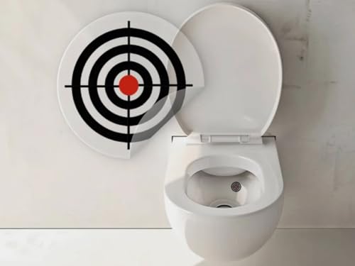 Toiletten-Aufkleber Sets aus 5 verschiedenen Designs, Lustige WC-Zielscheibe und Motivsticker, Selbstklebende Toilettendekoration (5 x Bullseye) von LK Trend & Style