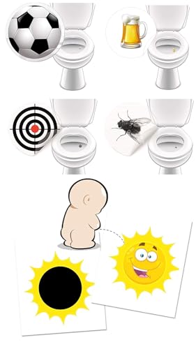 Toiletten Zaubersticker Sonne + 4 x Toilettensticker Gastro/besser in die Toilette zielen und treffen von LK Trend & Style