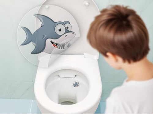 Toiletten-Zielaufkleber 6er Sets, verschiedene Designs - Fußball, Fliege, Zielscheibe, Bierkrug, Fische 20-30 mm (Hai - 6 Aufkleber) von LK Trend & Style