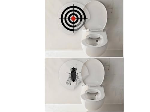 WC-Aufkleber Set, 6 Stück, Toilettenaufkleber mit Zielscheibe und Fliege Design, Urinal-Sticker für Toiletten von LK Trend & Style