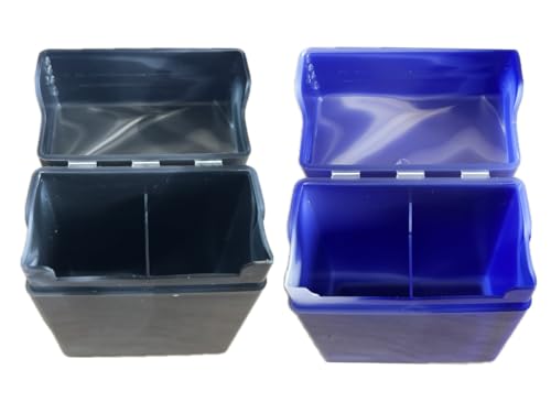 XXL Zigarettenbox, Kunststoff marmoriert, 32 Zigaretten Kapazität (2 x 16 Stück), 2 Stück (Schwarz + Blau) von LK Trend & Style