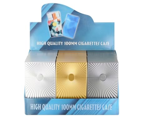 Zigarettenbox 100mm metallic Push mit Klick-Verschluss edel und stabil (wir stellen 2 Boxen nach Verfügbarkeit zusammen) von LK Trend & Style
