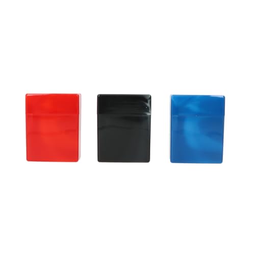 Zigarettenbox Set, Farbenmix, für 32 Zigaretten, 90x70x40mm, Kunststoff, Abgerundete Ecken (Rot + Schwarz + Blau = 3 Boxen) von LK Trend & Style