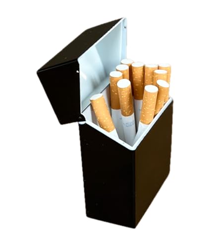 Zigarettenbox XXL für 30 Zigaretten Big Pack MAXI Etui Kunststoff Schwarz stabil und sehr leicht von LK Trend & Style