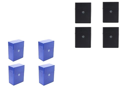 Zigarettenboxen XXXL für je 40 Zigaretten Etui Kunststoff Blau und Schwarz im Sonderverkauf (4 x Blau + 4 x Schwarz = 8 Boxen) von LK Trend & Style