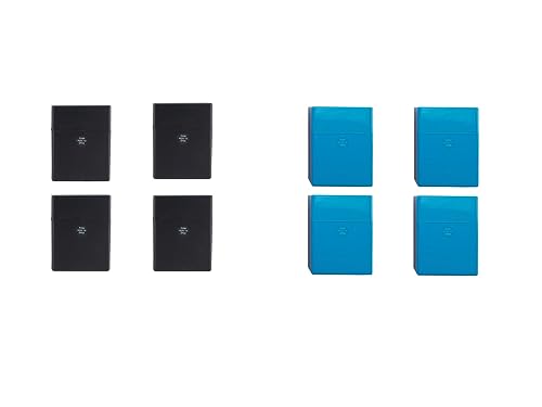 Zigarettenboxen XXXL für je 40 Zigaretten Etui Kunststoff Blau und Schwarz im Sonderverkauf (4 x schwarz + 4 x hellblau = 8 Boxen) von LK Trend & Style