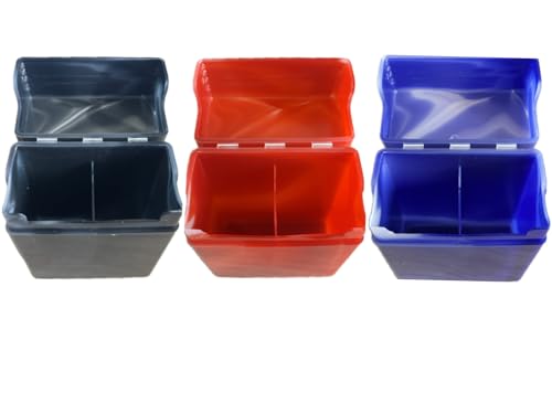 Zigarettenetui XXL mit Trennwand, 32 Zigaretten Kapazität, 3 Stück Set, Marmoriert Zigarettenbox (Schwarz/Rot/Blau) von LK Trend & Style