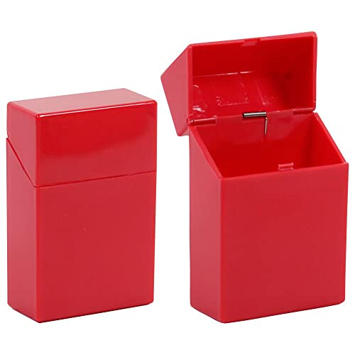 Zigarettenetui aus Kunststoff, 2er Set, Rot, 95 x 63 x 29 mm, für 20 Zigaretten, mit Druckknopf Zigarettenetui aus Kunststoff, 2er Set, Rot, 95 x 63 x 29 mm, für 20 Zigaretten, mit Druckknopf von LK Trend & Style