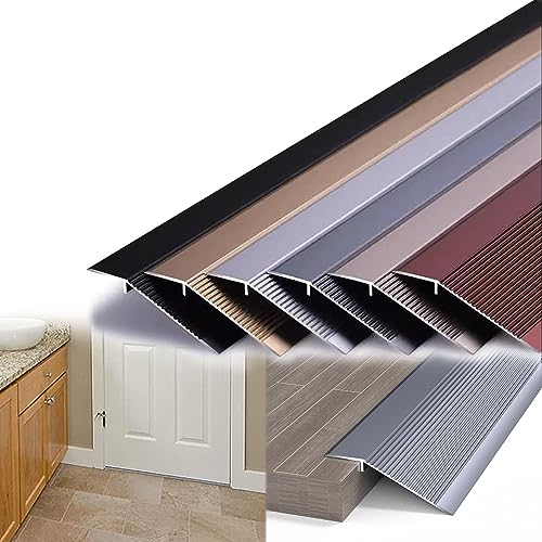 Aluminium-Bodenübergangstreifen, Aluminium-Bodenübergangsschwellenleiste, geeignet for Schwellenhöhen unter 1,6 Zoll, Türkantenverkleidung(Gold,130CM 51.2in) von LKAMCBZMF