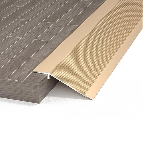 Aluminium-Bodenübergangstreifen, For Esszimmer, Büro, Schlafzimmer, Badezimmer, Türkantenverkleidung for Fliesen, Laminat, Vinylböden, for Schwellenhöhe 1–4 cm(Gold,145CM 57in) von LKAMCBZMF