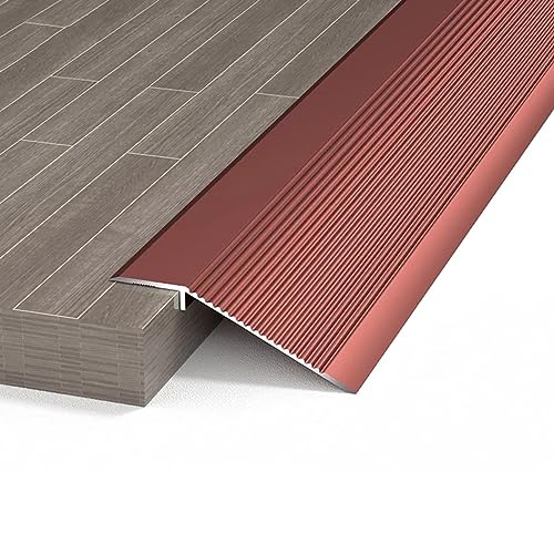Aluminium-Bodenübergangstreifen, For Esszimmer, Büro, Schlafzimmer, Badezimmer, Türkantenverkleidung for Fliesen, Laminat, Vinylböden, for Schwellenhöhe 1–4 cm(Rosso,90CM 35.4in) von LKAMCBZMF