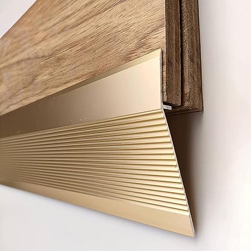 Aluminium-Bodenübergangstreifen, For Esszimmer, Büro, Schlafzimmer, gefliester Teppich, Türkantenbesatz, geeignet for Schwellenhöhen unter 1,6 Zoll(Gold,115CM 45.3in) von LKAMCBZMF