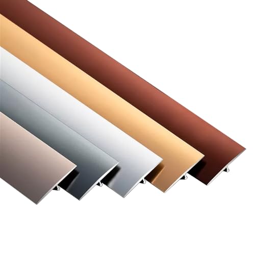 Aluminium-Bodenübergangstreifen, T-Formleiste aus Aluminium for die Randverzierung von Türen/Fliesen/Schwellen, schwarz-weiße Bodenübergangsleiste 35,4 Zoll, flache Trennleiste(Rosso,L900 x W40mm) von LKAMCBZMF