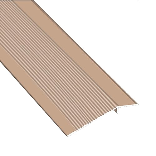 Aluminium-Bodenübergangstreifen, Teppichabdeckung, Kantenleiste, Türschwellenleisten, Rampenreduzierer for den Hauseingang, Schwellenreduzierer, Höhenunterschied 10–40 mm(Gold,125CM 49.2in) von LKAMCBZMF
