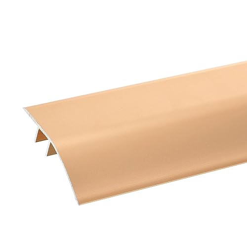 Aluminium-Bodenübergangstreifen, Übergangsleiste aus Aluminium-Formteil, Türkantenleiste for Laminat-, Boden-, Teppich- und Vinylfliesen, mit Klebstoff, einfach zu installieren(Gold,130CM 4.2ft) von LKAMCBZMF
