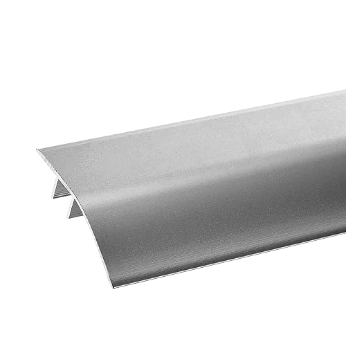Aluminium-Bodenübergangstreifen, Übergangsleiste aus Aluminium-Formteil, Türkantenleiste for Laminat-, Boden-, Teppich- und Vinylfliesen, mit Klebstoff, einfach zu installieren(Grijs,110CM 3.6ft) von LKAMCBZMF