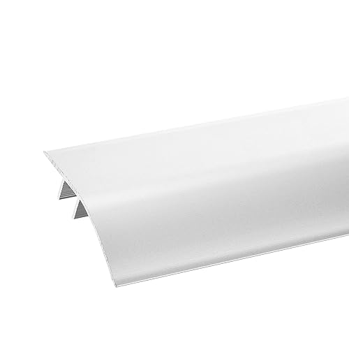 Aluminium-Bodenübergangstreifen, Übergangsleiste aus Aluminium-Formteil, Türkantenleiste for Laminat-, Boden-, Teppich- und Vinylfliesen, mit Klebstoff, einfach zu installieren(Silver,135CM 4.4ft) von LKAMCBZMF