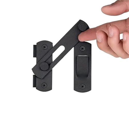 Edelstahl-Steckverriegelung, 4 Zoll Edelstahl rechtwinkliger Türriegel 180 Grad Scheunensicherheit Bicolor 1/3/5 PCS(Black,1PC) von LKAMCBZMF
