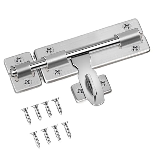 Edelstahl-Steckverriegelung, Schieberiegel-Torriegel aus Edelstahl, silberfarben, mehrere Größen(4.32inch) von LKAMCBZMF
