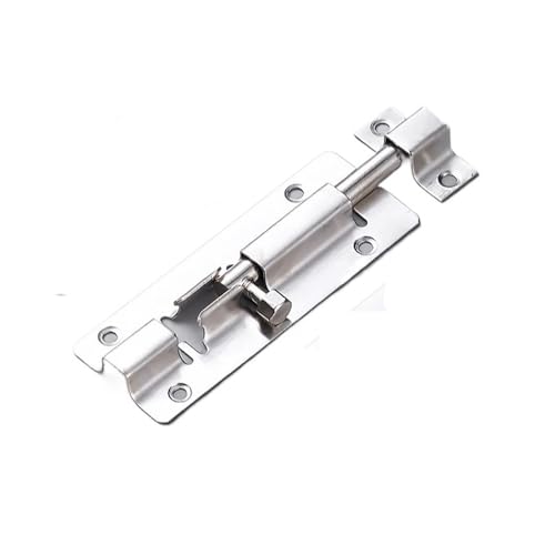 Edelstahl-Steckverriegelung, Schieberiegel aus Edelstahl for Türen, Tore, Fenster, silberfarben, 5,1–10,2 cm, 2/5/10 Stück(2pcs 4 Inches) von LKAMCBZMF