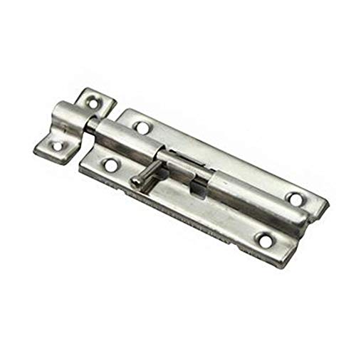 Edelstahl-Steckverriegelung, Schieberiegelschloss for Badezimmer, Toilette, Fenster, Möbel, Haustiertor, Silber, 10–12,7 cm, 10 Stück(4 inch) von LKAMCBZMF