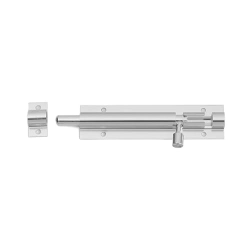 Edelstahl-Steckverriegelung, Tür- und Torriegel aus Aluminiumlegierung, 2–4 Zoll, Silber, Schwarz, 2er-Pack(Silver,3inch) von LKAMCBZMF