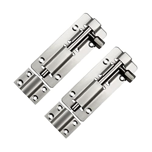 Edelstahl-Steckverriegelung, Türriegelschloss aus Edelstahl, mehrfarbig, 10,2–30,5 cm, 2 Stück(Silver,6 in) von LKAMCBZMF