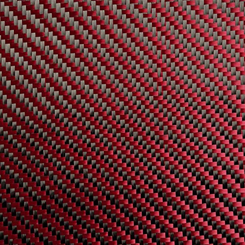 Kohlenstoff-aromatische Faser gemischte Stoffe, 0,5 m²/1 m² Carbon-Aramidfaser-Hybridgewebe, 3K-Carbonfaser-Aramidfaser, 190 g/m², 0,2 mm Dicke(Rosso,1 Sqm) von LKAMCBZMF