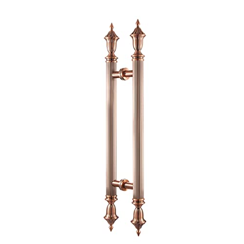 LKAMCBZMF Schieben Sie den Scheune Türgriff, Edelstahl Euro Innen-/Außentürgriff Eingangsgriff for Glas- und Holztüren(Red Bronze,150cm(59")*110cm) von LKAMCBZMF