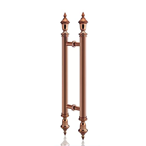 LKAMCBZMF Schieben Sie den Scheune Türgriff, Edelstahl Euro Innen-/Außentürgriff Eingangsgriff for Glas- und Holztüren(Rose Gold,150cm(59")*90cm) von LKAMCBZMF