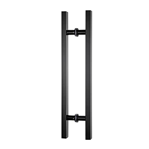 LKAMCBZMF Schieben Sie den Scheune Türgriff, Moderner rechteckiger Glastürgriff for gewerbliche Büro-/Scheunentore, stilvolle Glasgriffe, langlebig und elegant(Matte Black,80cm(31 1/2") 60cm) von LKAMCBZMF