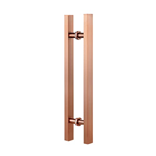 LKAMCBZMF Schieben Sie den Scheune Türgriff, Moderner rechteckiger Glastürgriff for gewerbliche Büro-/Scheunentore, stilvolle Glasgriffe, langlebig und elegant(Rose Gold,60cm(23 5/8") 40cm) von LKAMCBZMF