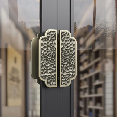 LKAMCBZMF Schieben Sie den Scheune Türgriff, Push-Pull-Türgriffe aus Aluminium for Holz-/Glastore, kommerzieller doppelseitiger Eingangsgriff(Style4,20X10cm/7.9"X3.9") von LKAMCBZMF