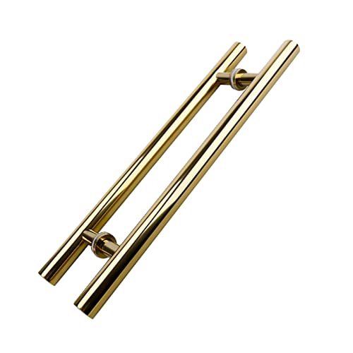 LKAMCBZMF Schieben Sie den Scheune Türgriff, Schiebetürgriff for Scheunentüren for Holztüren und Glastüren, runder Hardware-Griff mit Zubehör(Gold,150cm(59")*110cm) von LKAMCBZMF