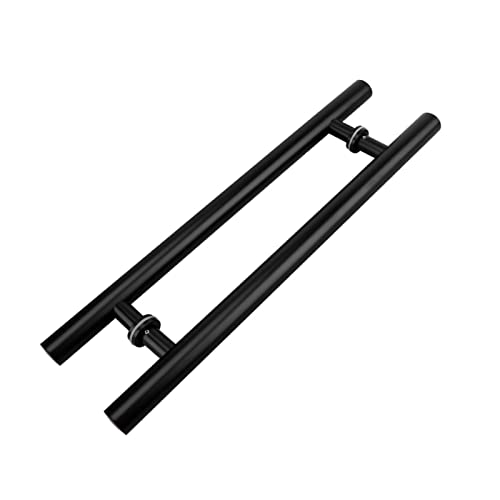 LKAMCBZMF Schieben Sie den Scheune Türgriff, Schiebetürgriff for Scheunentüren for Holztüren und Glastüren, runder Hardware-Griff mit Zubehör(Matte Black,150cm(59")*110cm) von LKAMCBZMF