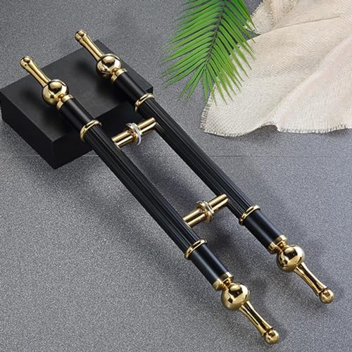 LKAMCBZMF Schieben Sie den Scheune Türgriff, Stilvoller Retro-Türgriff aus Edelstahl in H-Form for Glastüren im Büro(Black,86X40cm/33.9"X15.8") von LKAMCBZMF